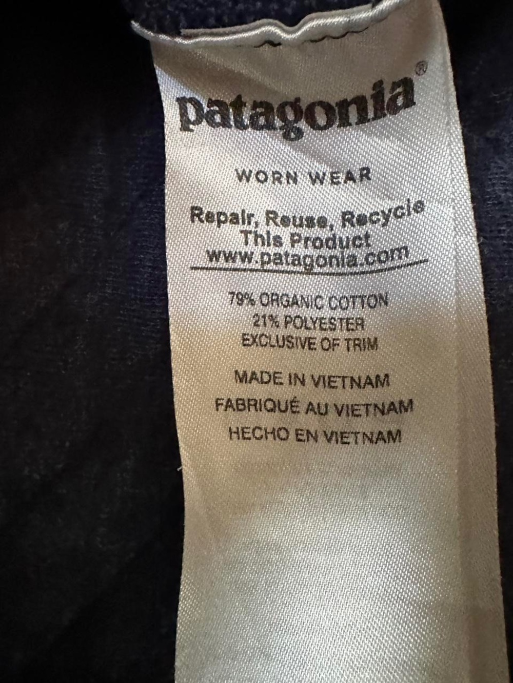 Patagonia Women's Organic Cotton Quilt Snap-T Pullover Navy & Pink - Picture 4 of 5
